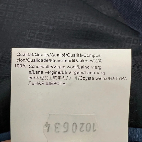 Hugo Boss Blue Micro Check Suit Jacket Blazer Coat Super 100 Modern Fit Men 42 L - Picture 12 of 12